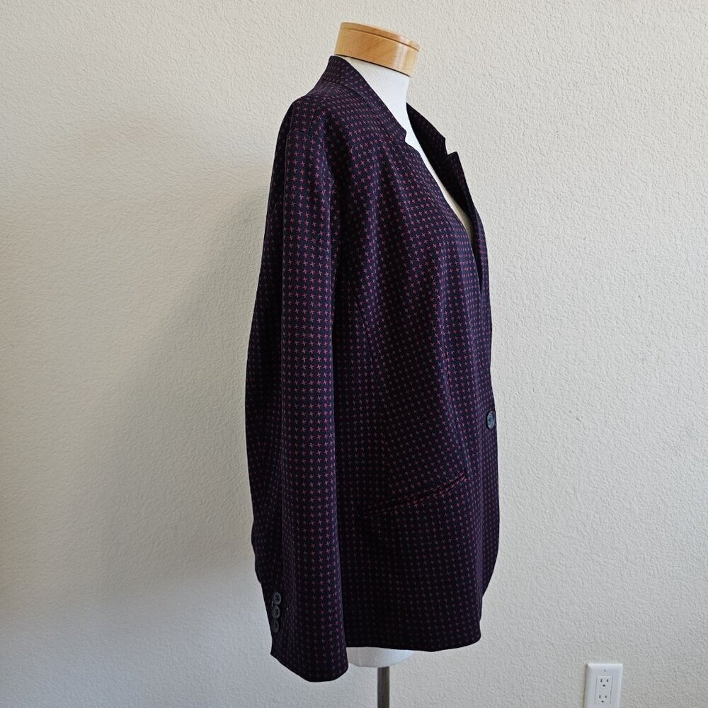 Talbots Aberdeen Jacquard Check Knit 1-Button Collared Blazer Womens Career 24W - Picture 6 of 12